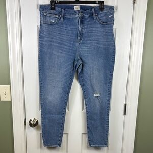 J. Crew 10” toothpick high rise jeans prairie wash sz 35